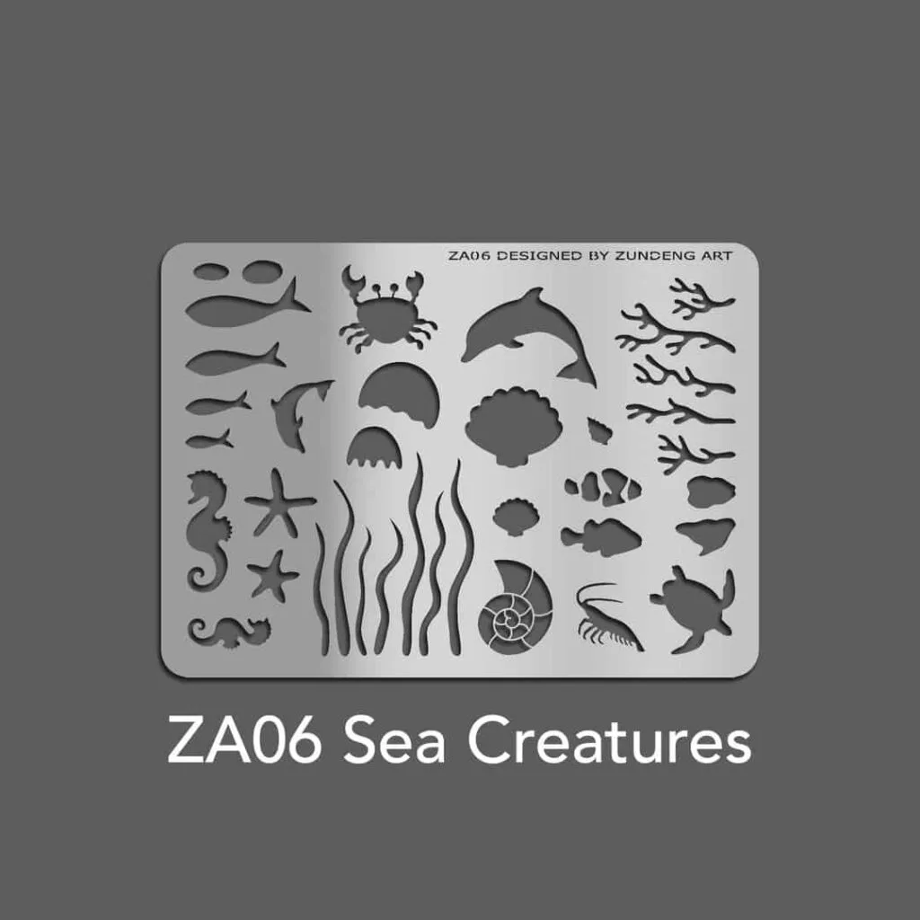 Pastel Nagomi Art Stencil ZA06 Sea Creatures