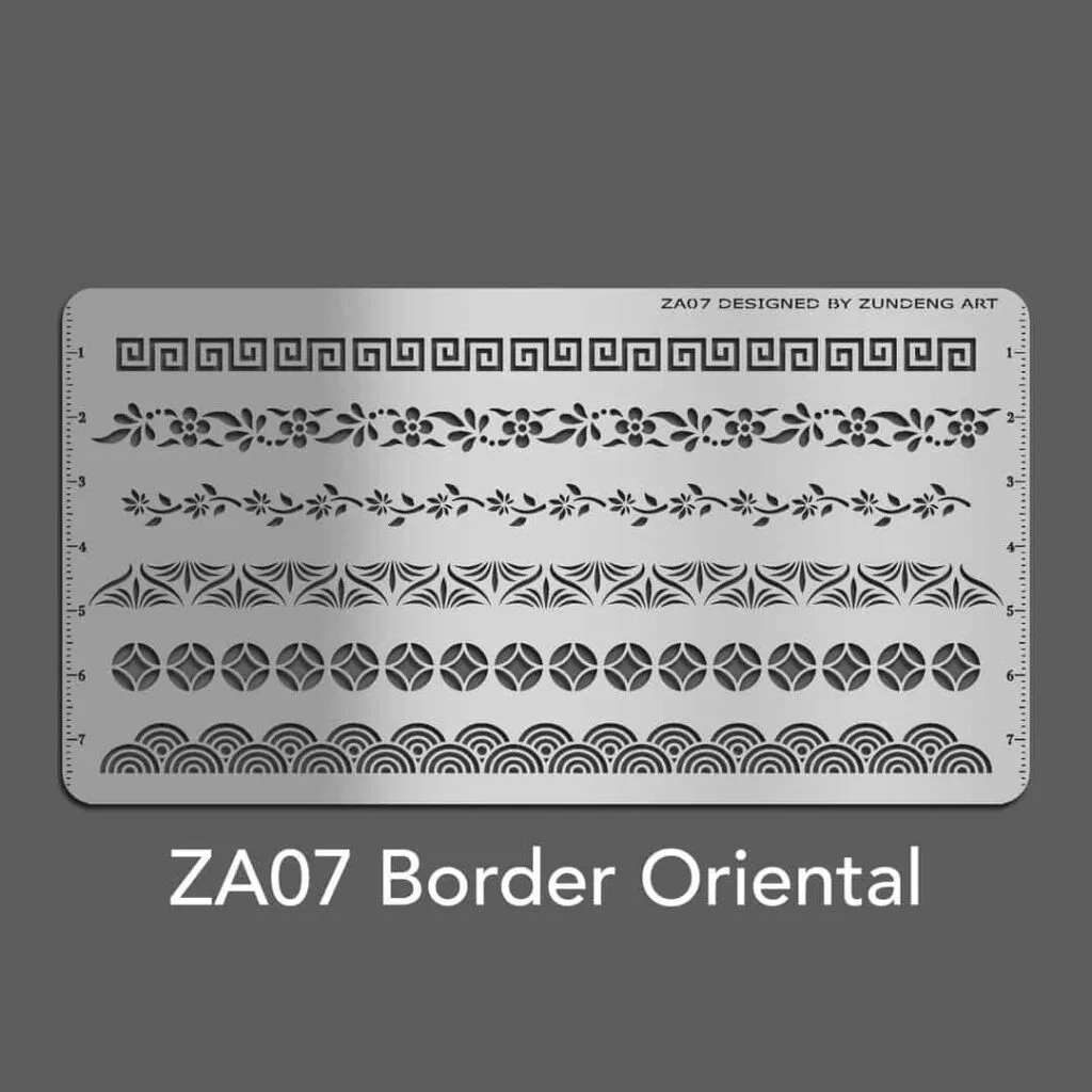Pastel Nagomi Art Stencil ZA07 Border Oriental